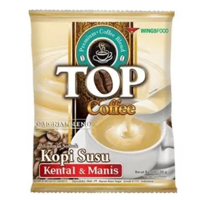 Top coffe kopi mocca /kopi susu / kopi susu kental manis sachet 30 gram isi 10 sachet