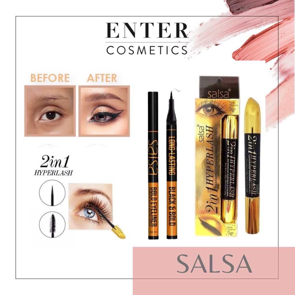 SALSA Master Eyeliner | 2in1 Hyperlash Waterproof Mascara + Eye Liner - Liquid