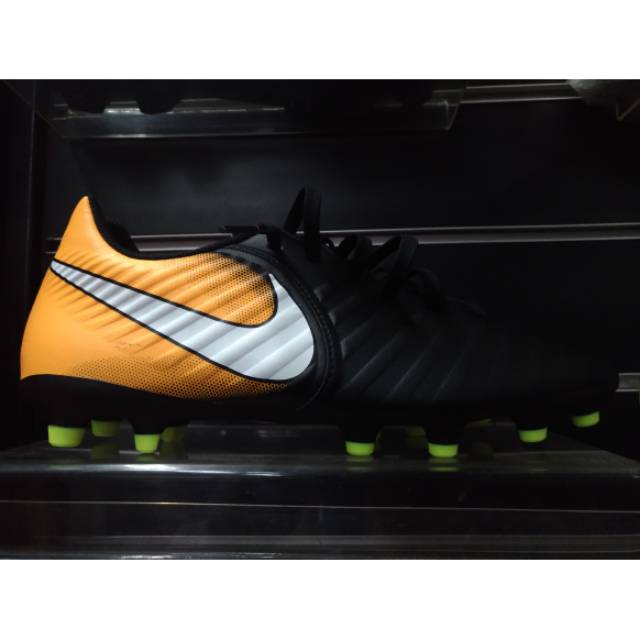 Sepatu Bola Nike Tiempo Rio 4 Black Orange Original Promo