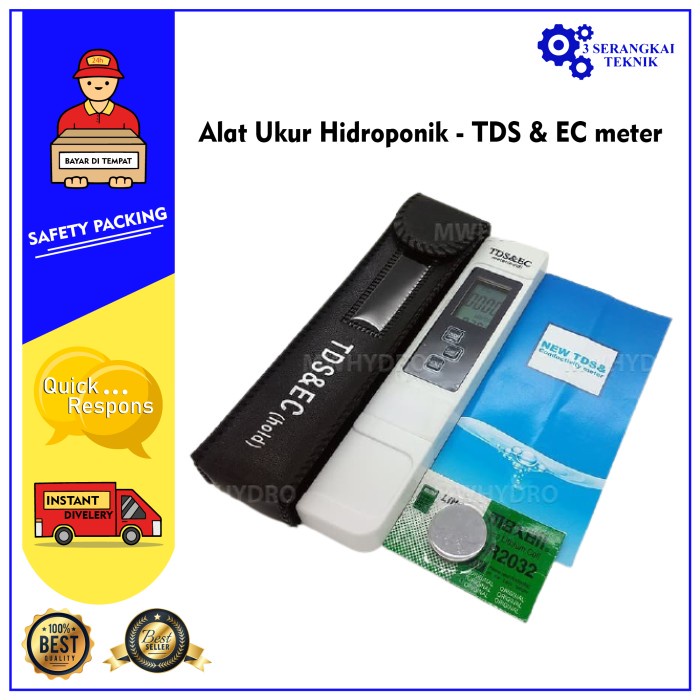 Alat Ukur Hidroponik - TDS &amp; EC meter
