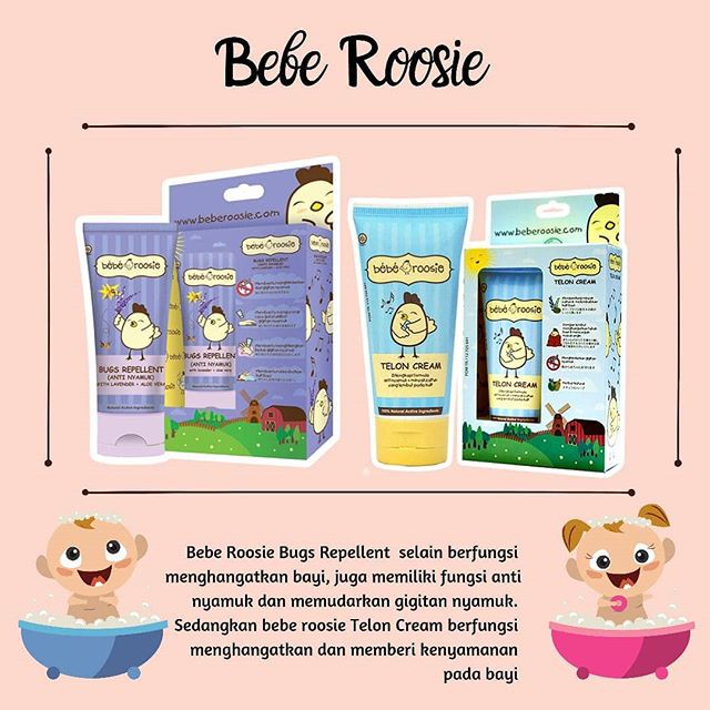 Bebe Roosie Telon Cream 60gr / BEBE ROSSIE Bugs Cream 60gr / Anti Nyamuk