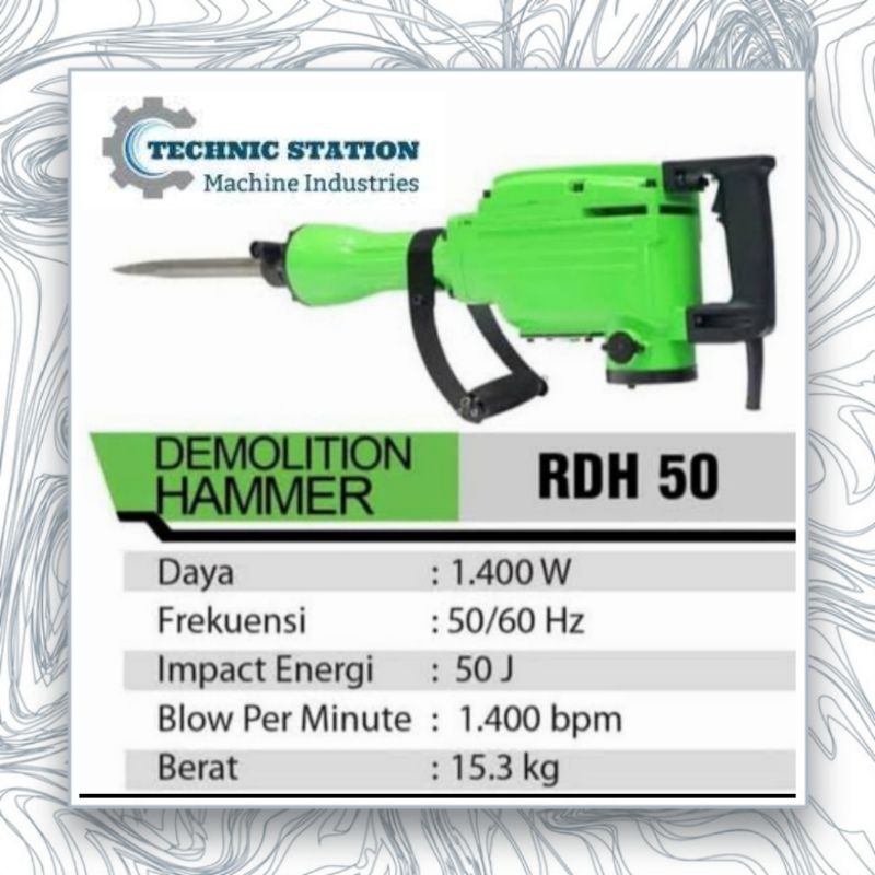 Tekiro RYU Jack Hammer Bor Bobok Aspal Beton RDH50