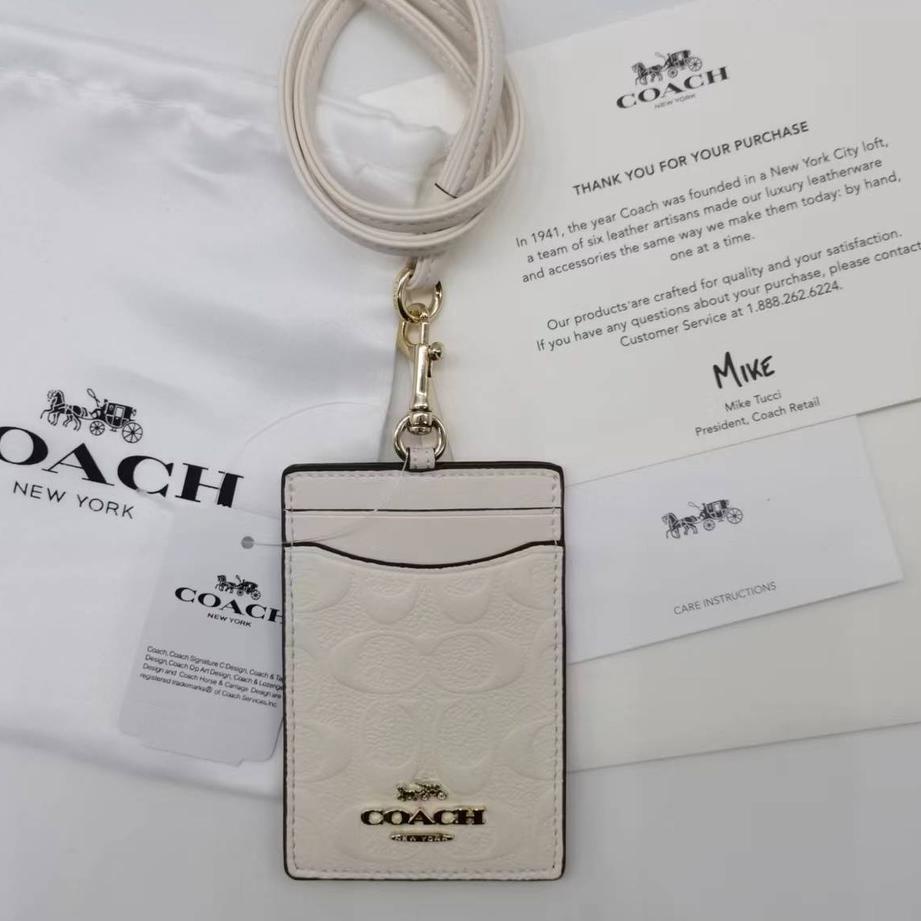 

Modern.. Baru!!! Coach Metal LOGO Lanyard ID Card Holder Name Tag Delapan Warna
