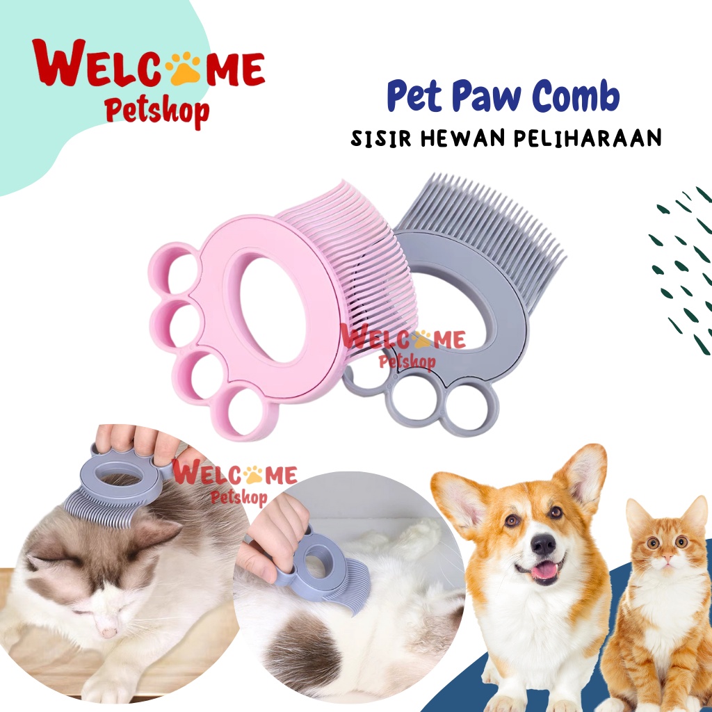 Pet Paw Comb Sisir Anjing Kucing Kelinci Bentuk Paw Lucu