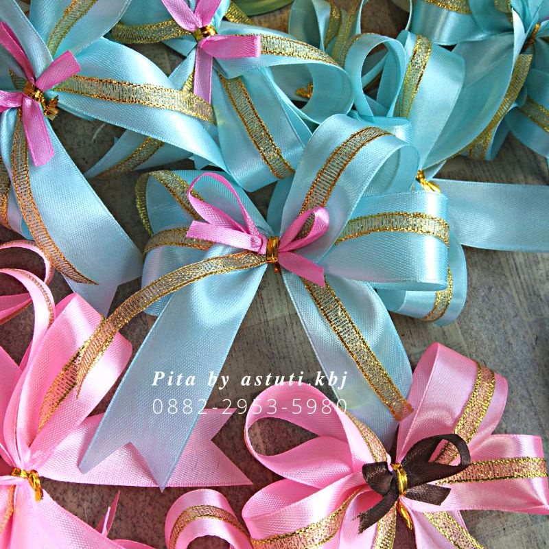 

PITA SATIN 10 CM SIAP PASANG / pita kado / pita hias / pita besek / pita souvenir / pita jadi