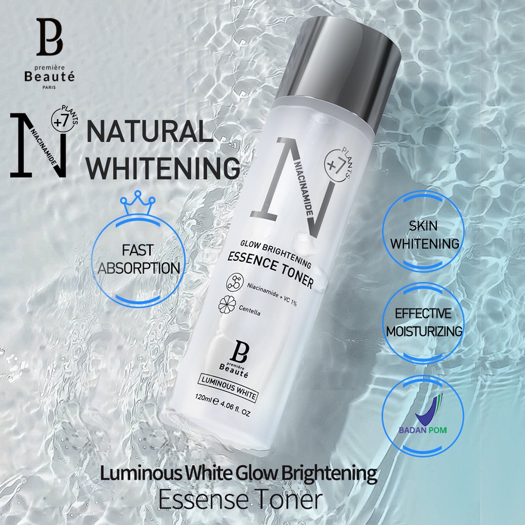 [ORI] Premiere Beaute Essense Toner Memperbaiki Segala Jenis Kulit Wajah dengan Kandungan Niacinamide Centella Luminous White Glow Brightening 120ml