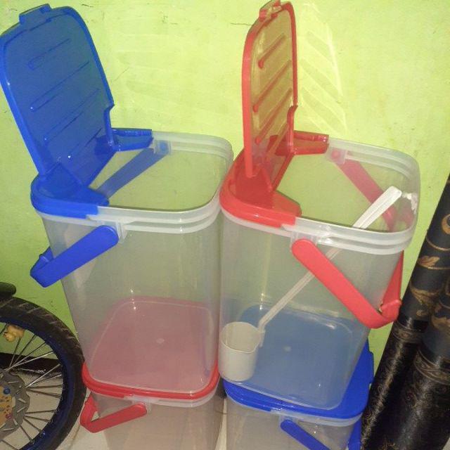 ( Khusus  Gosend ) Toples Es Buah Segi 30 Liter / Aquarium Green Leaf + Gayung