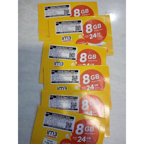 Kartu Perdana Indosat 8gb Full 24 jam