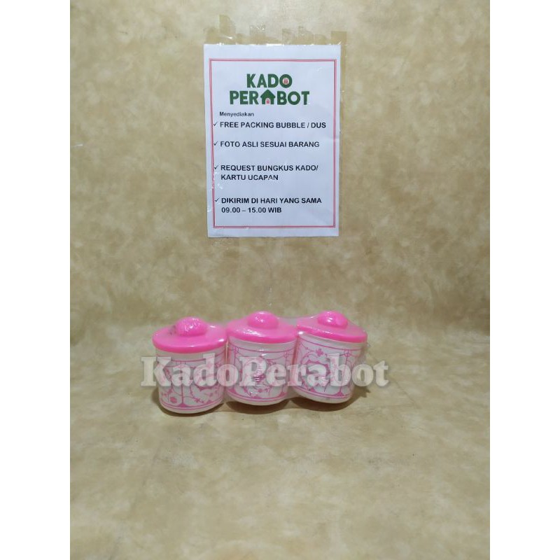 tempat bumbu PUP isi 3 pcs- wadah tutup penyimpanan bumbu dapur