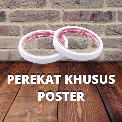 Perekat Doubletape Poster Ukuran 12mm X 8m