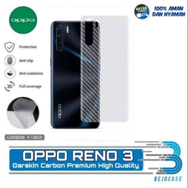 Back Skin Carbon Oppo Reno 3 - Skin Carbon Oppo Reno 3 - SC