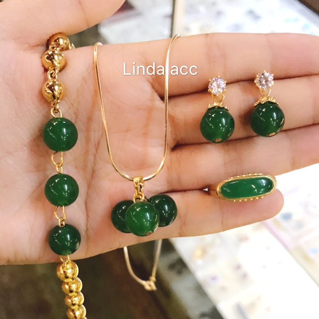 promo xuping set giok 24k gelang kait s batu giok asli 88