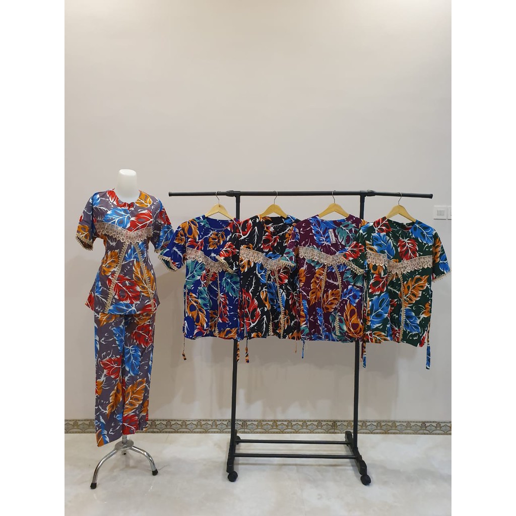 [BISA COD] Setelan Renda Janda Bolong Lengan Pendek CP Harga Grosir