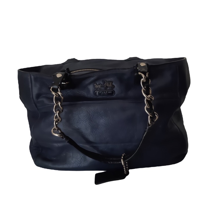 Tas Wanita Tote Bag Kulit Coach Biru Navy Tas Multifungsi Coach Preloved