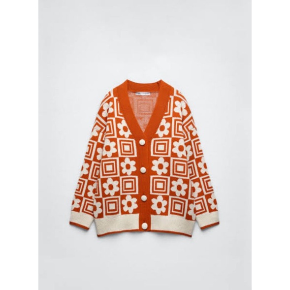 Zara Jacquard Knit Cardigan Original