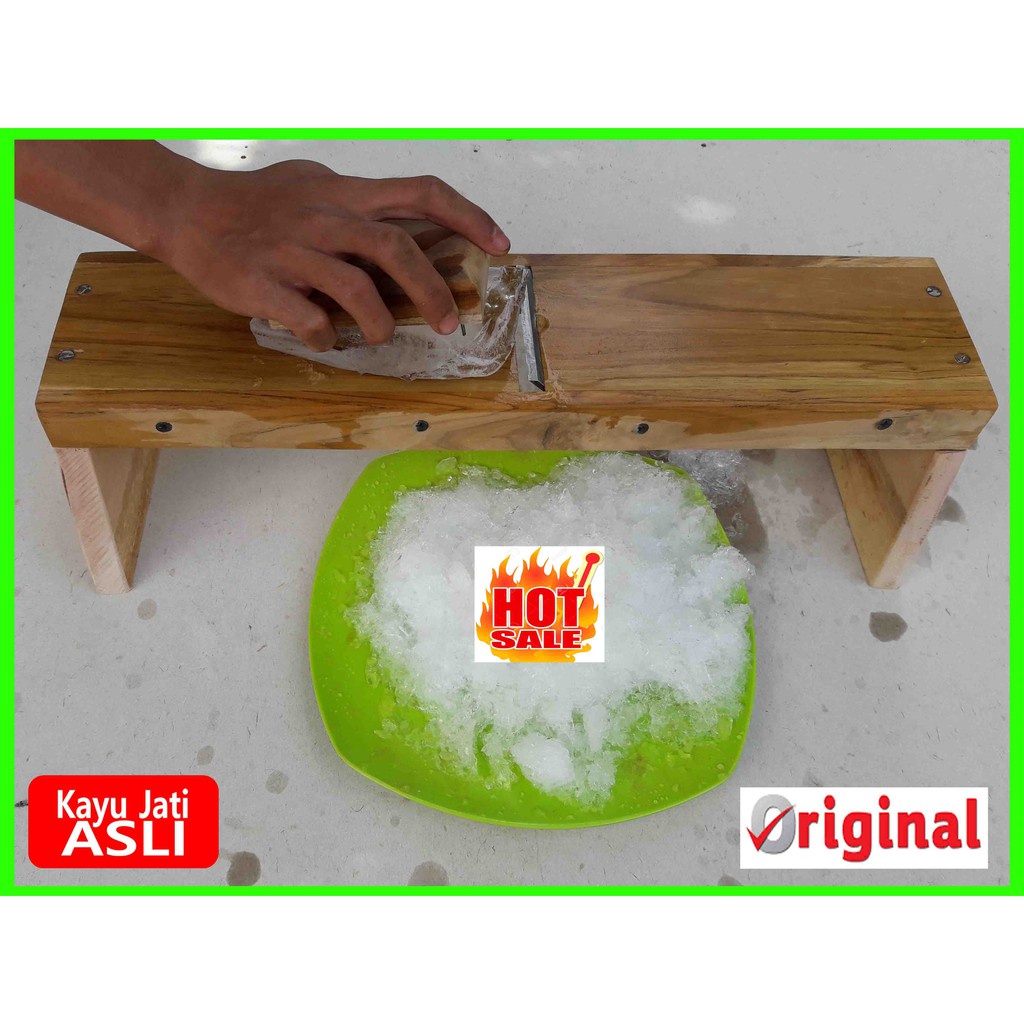 SALE... Alat serut es manual kayu jati serutan es batu manual Parutan es dorong serut es batu