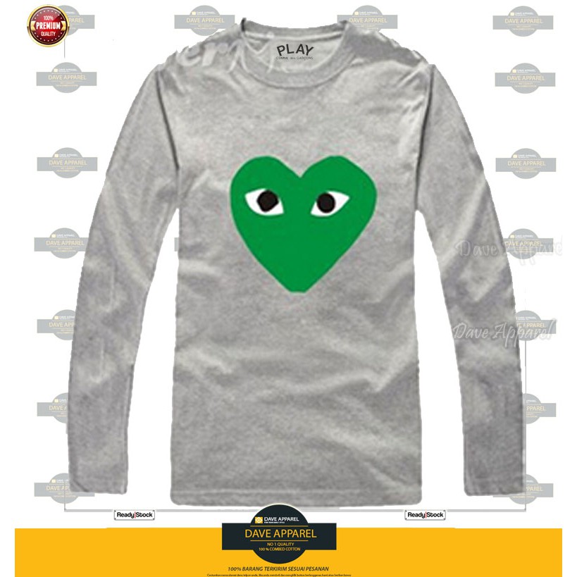 Kaos PLay Cdg panjang, Longsleeve Play Cdg, Play Comme des Garcons