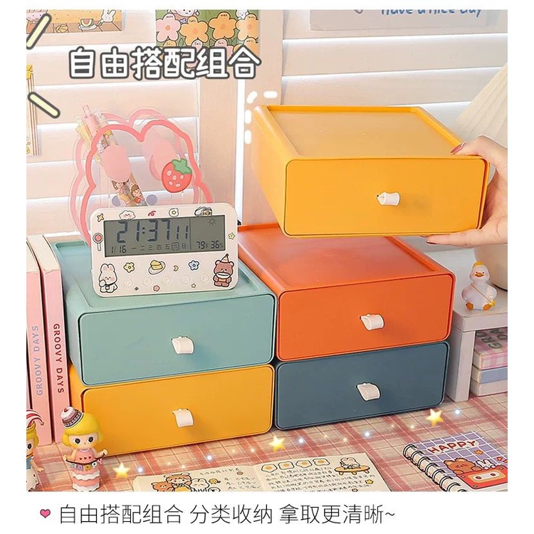 [littlecrab] Rak Warna Aesthetic Rak Susun Berkualitas Rak Laci Tempat Penyimpanan Barang Rak Meja Stationary Kit Room Desk Decoration Organizer Stuff