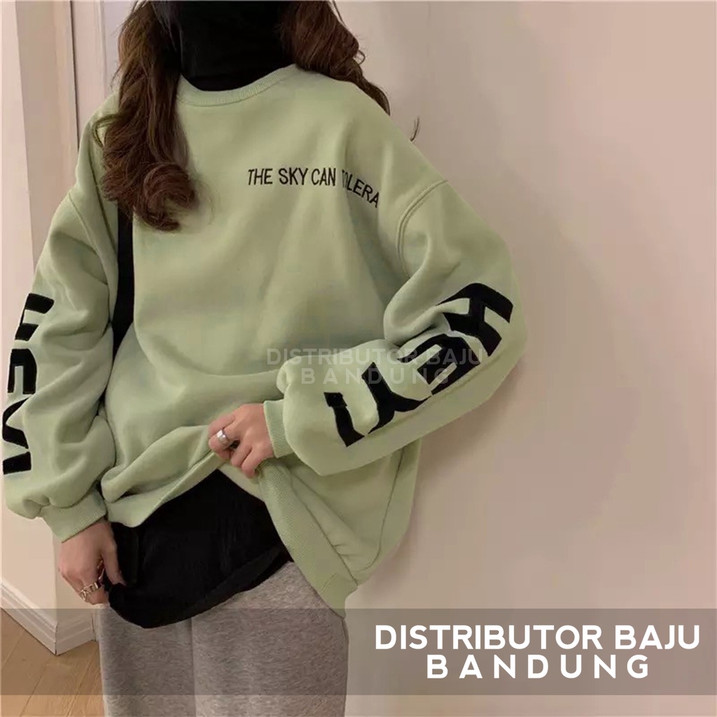 Sweater The Sky Can | Oversize Korean Style Sweatshirt Oblong Terbaru | Bahan Fleece | Allsize