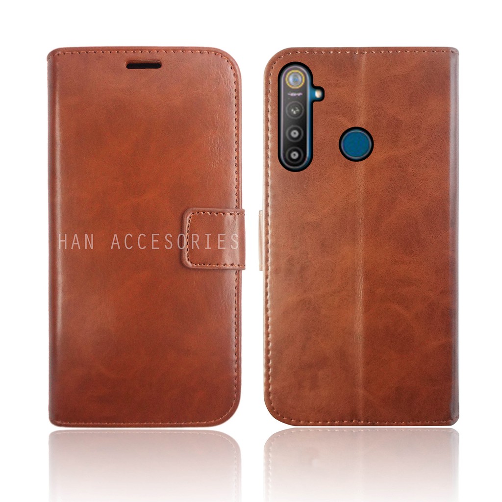 REALME 5/5i/C3/REALME 5 PRO/REALME 6 PRO/REALME XT Original Fashion Selular Flip Leather Case
