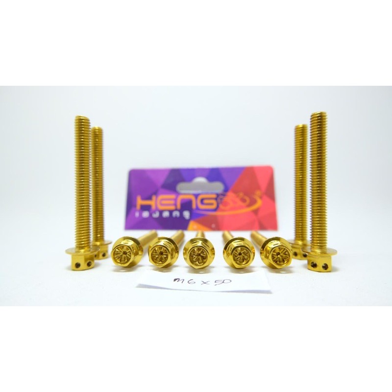 baut probolt flower gold silver HENG m6x50 6x50 drat 10 panjang 5cm