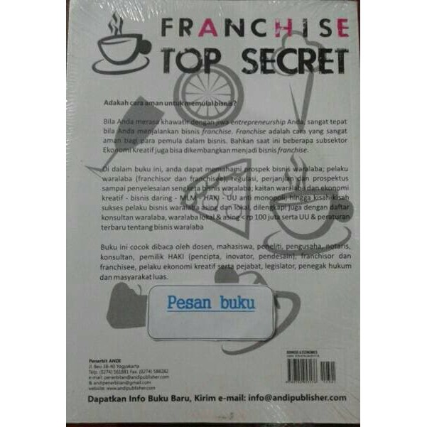 Buku Franchise Top Secret Ramuan Sukses Bisnis Waralaba Sepanjang Masa Shopee Indonesia