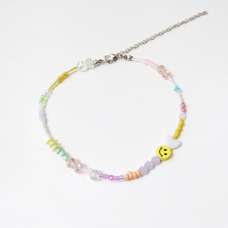 Smiley beads choker / beaded necklace / kalung manik