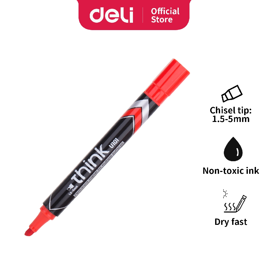 

Deli Spidol permanent marker cepat kering bebas bau dan tinta tidak beracun EU101X0