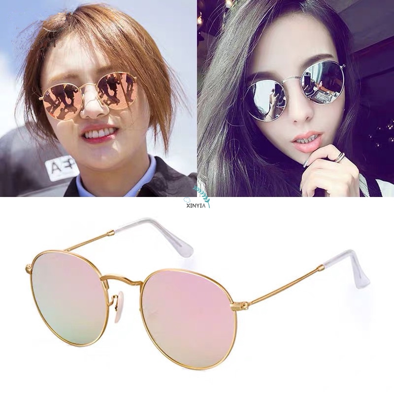 Kacamata Hitam Pria / Wanita Model Korea Frame Bulat untuk Unisex