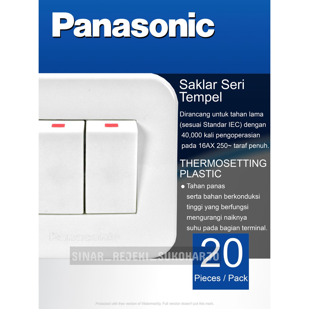 Panasonic Saklar Seri WSJ3900 Outbow Double Switch Tempel OB Alphacube