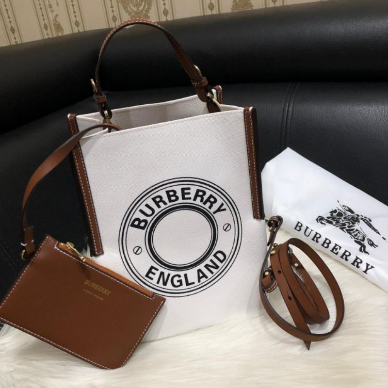 Burberry shoper tas totebag selempang slingbag cewek wanita canvas