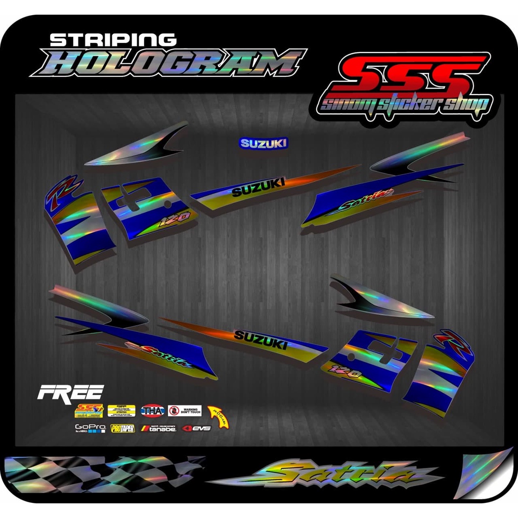 Satria Hiu Striping Standar Hologram Suzuki Satria R Satria Hiu 2004-2005
