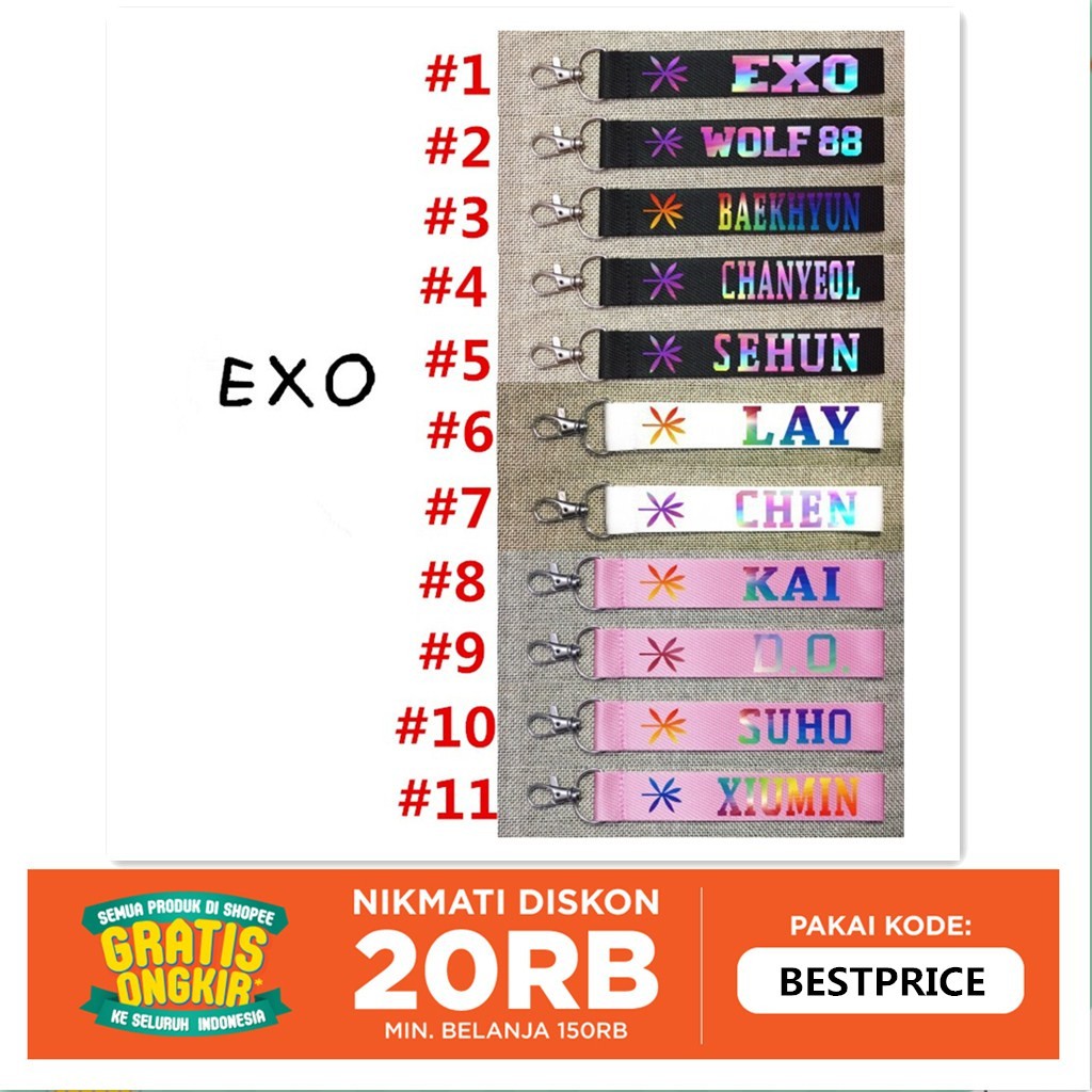 Bayar Di Tempatgantungan Kunci Model K Pop Exo Laser Name Of The Key Untuk Handphone Shopee Indonesia