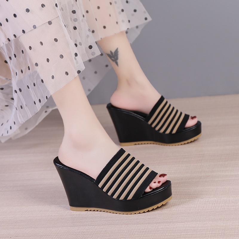 [DREAM] 167 RYX - Dualie Lines Sandal Wedges Wanita Casual