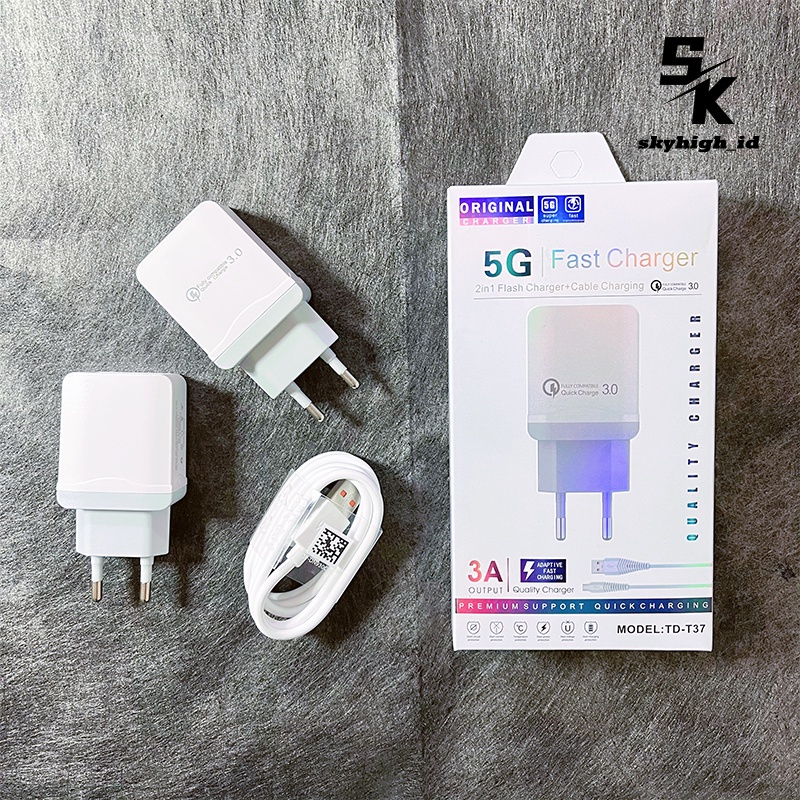 【CA012】[GROSIR/COD]Skyhigh Charger 1A/2A/QC3.0 22.5W Fast Charging Travel Adaptor Colokan USB Port QC3.0 Quick Charging