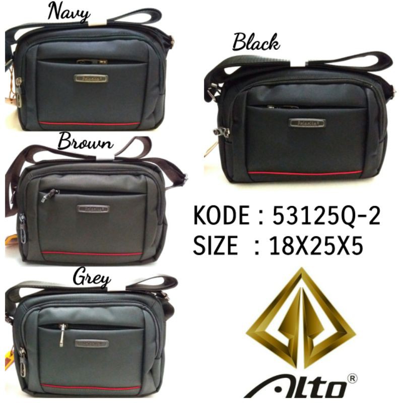 TAS COWOK SELEMPANG MURAH KEREN PALOALTO 53125Q-2 4Warna grey brown navy black