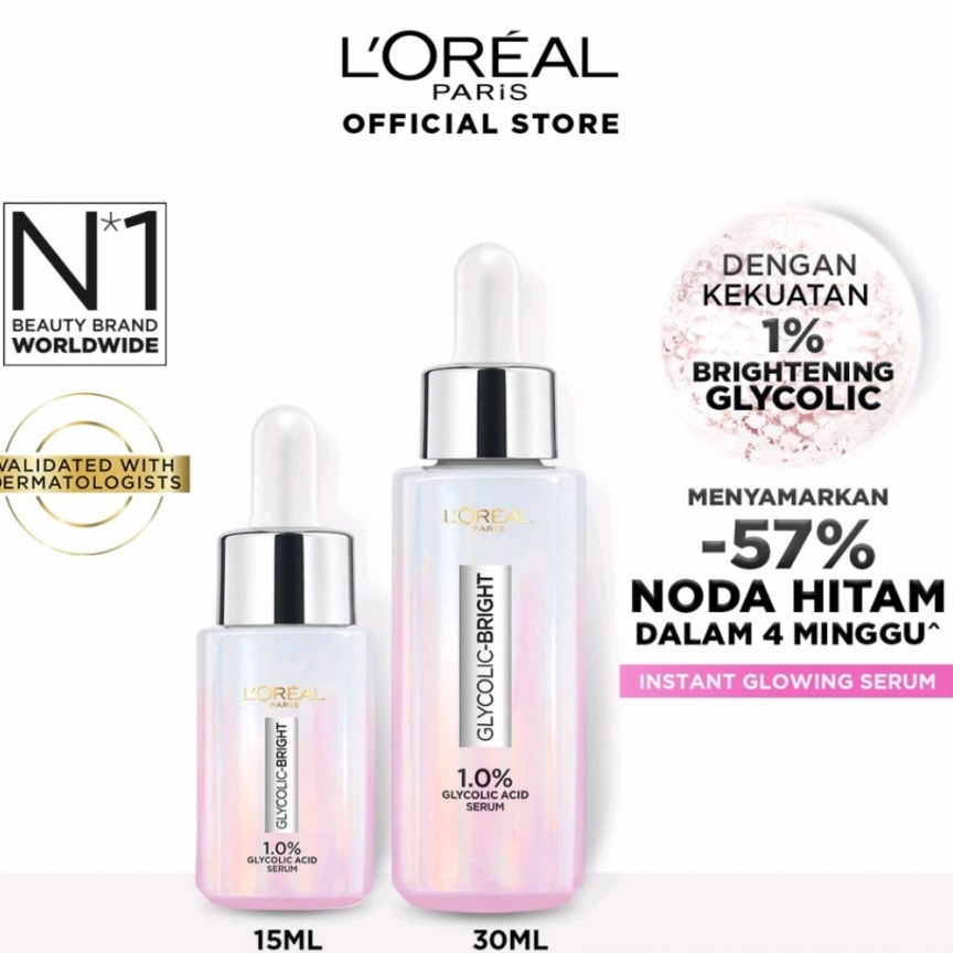 ✦SINAR✦ Loreal Paris Glycolic Acid Bright Serum 30ml dan 15ml