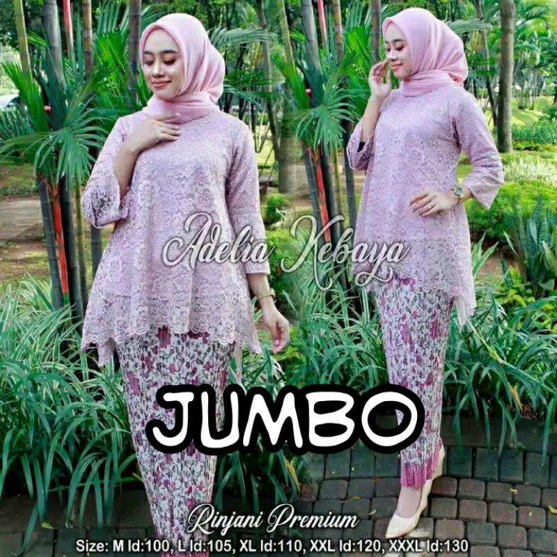 REAL PICT!! SETELAN KEBAYA RINJANI JUMBO LD 130 + ROK \ KEBAYA WISUDA