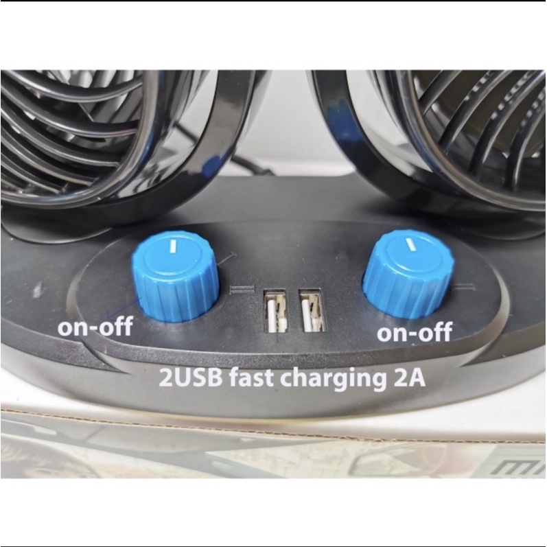 kipas mobil double fan 12v Mitchell HX-T357  DC 12v socket usb charger