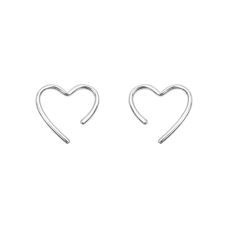 Anting Sterling Silver 925 Bentuk Hati Gaya Korea Untuk Wanita