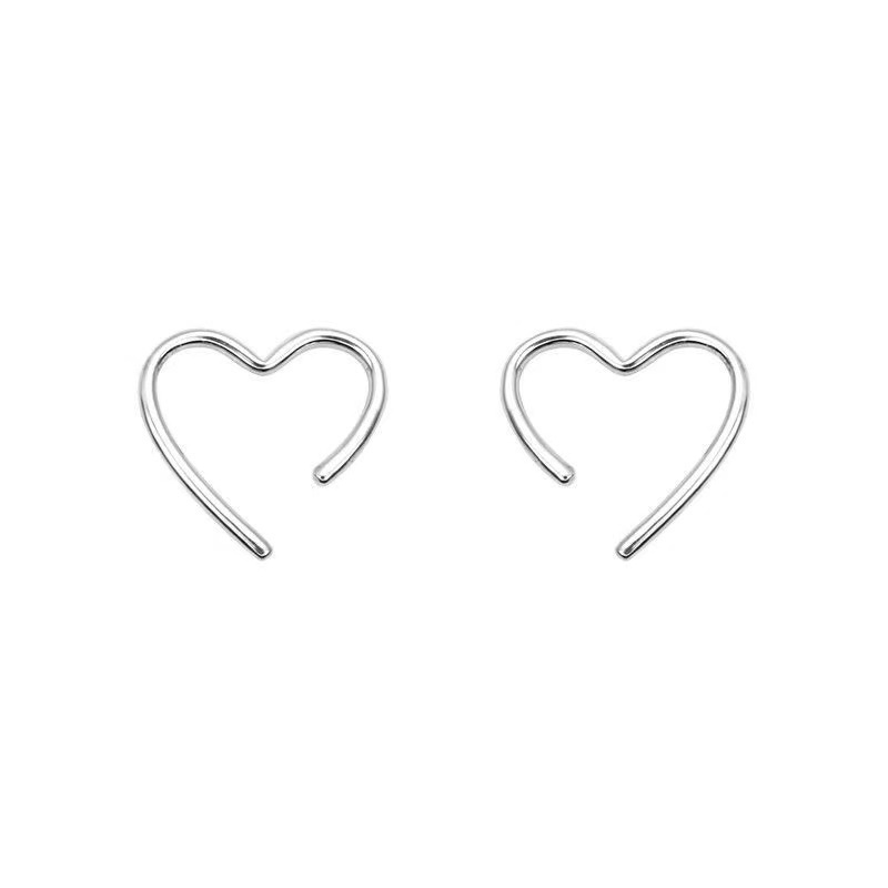 Anting Sterling Silver 925 Bentuk Hati Gaya Korea Untuk Wanita