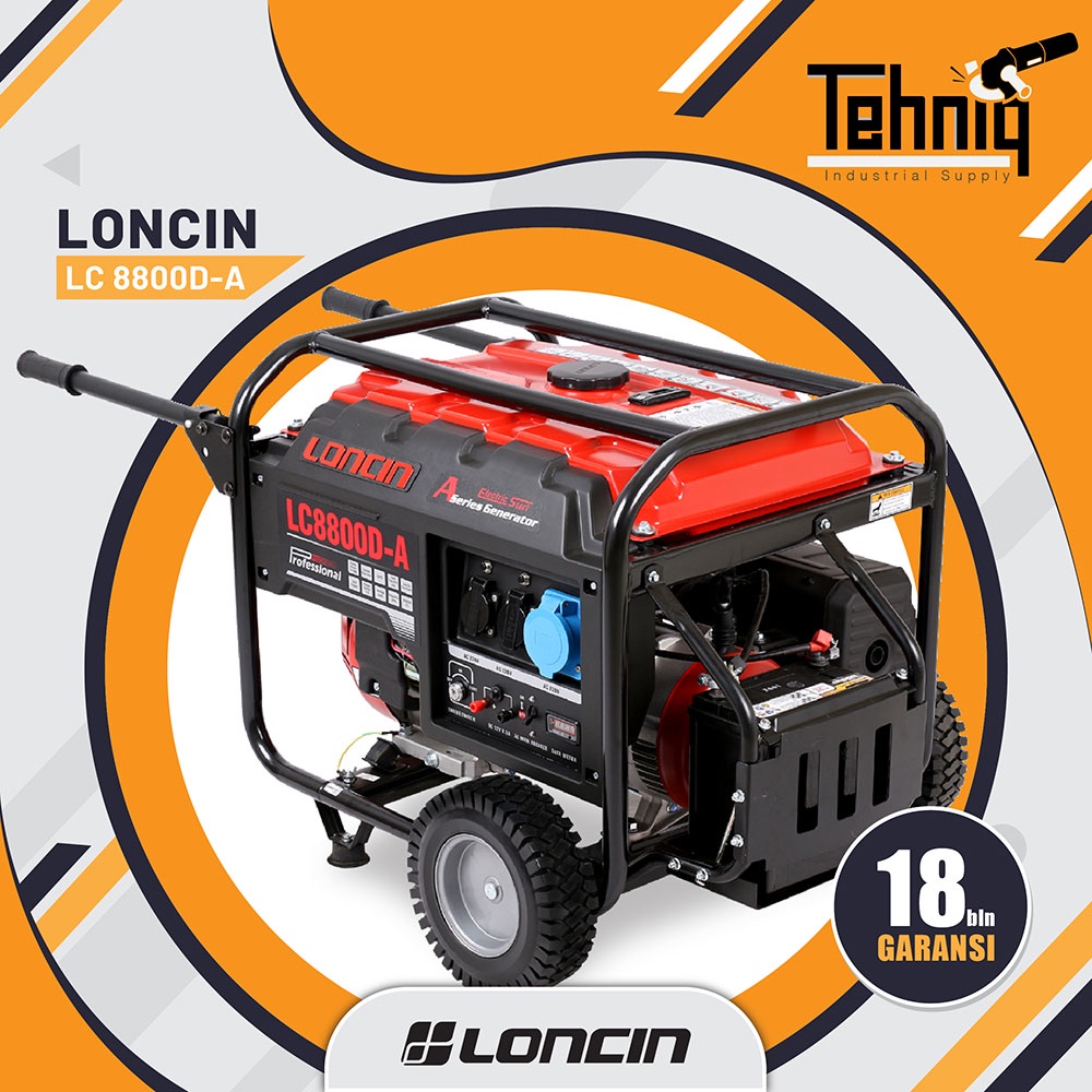 Generator Genset Listrik Portabel LONCIN LC 8800D-A Digital Series 6500 Watt