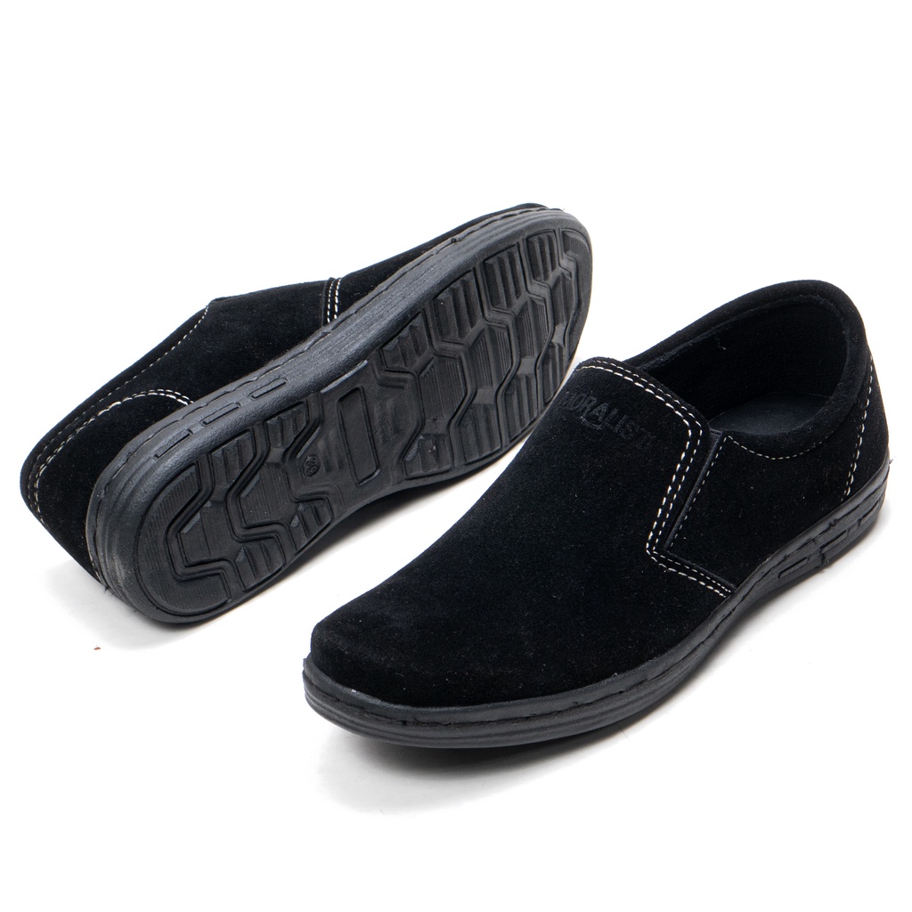 Sepatu Slip On Pria Casual Bahan Kulit Kerja Kantor santai casual S.GP01