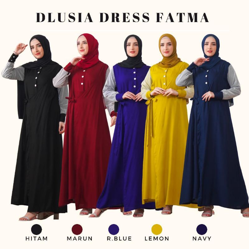 Daster arab DLUSIA FATMA Gamis Rayon Maxi Dress Super klok