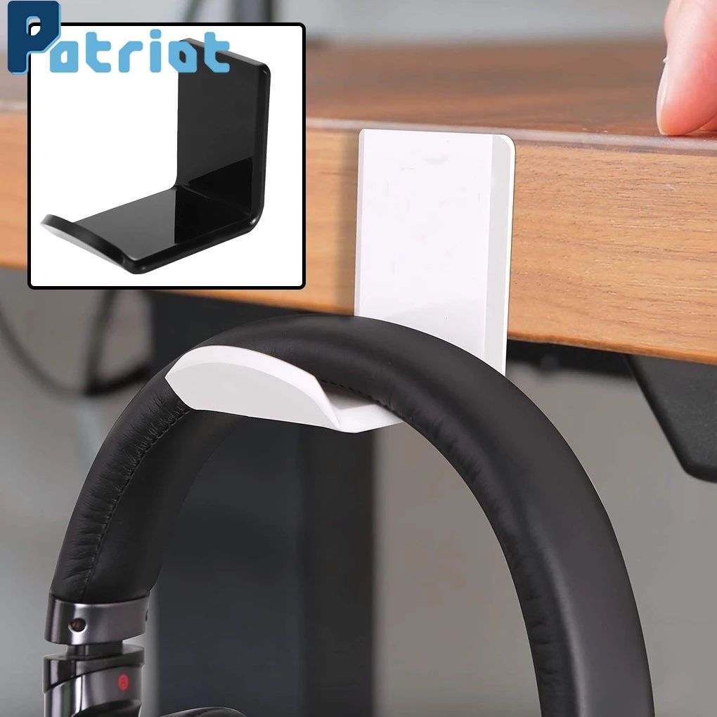 Stand Holder Headphone Gaming Bahan Akrilik Dengan Perekat Untuk Bawah Meja