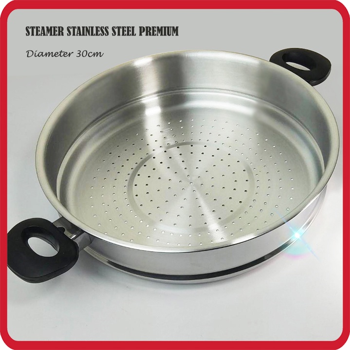 Steamer Stainless Steel Kukusan / Dandang 30 cm Untuk MOEGEN GERMANY / YEOBO / GANGNAM Wok kukusan serbaguna