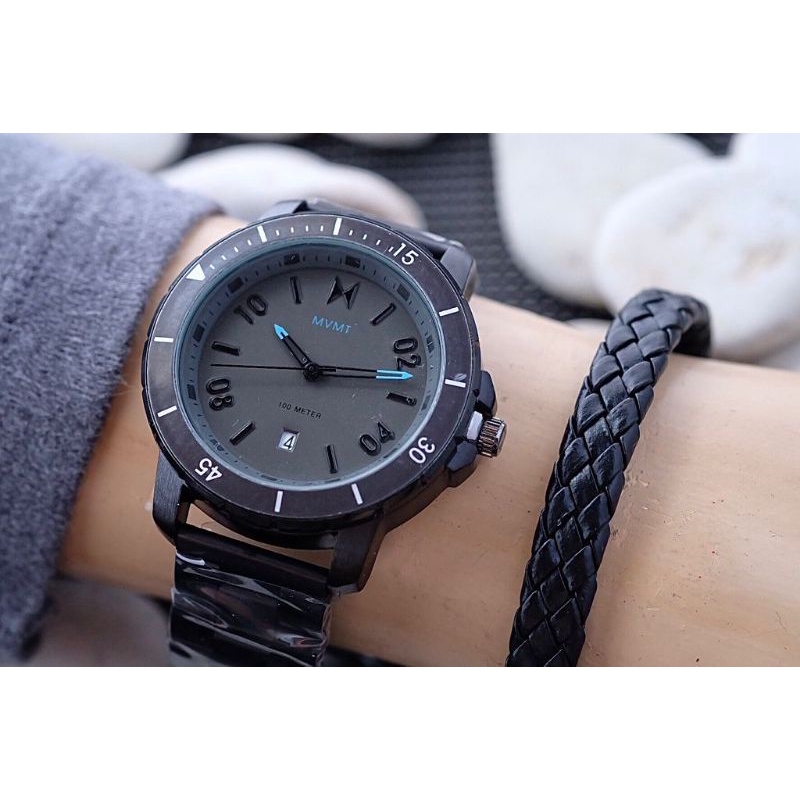(WB)JAM TANGAN MVMT NEW COLLECTION FASHION PRIA TALI RANTAI STEINLESS PREMIUM FREE BOX ORIGINAL + GE