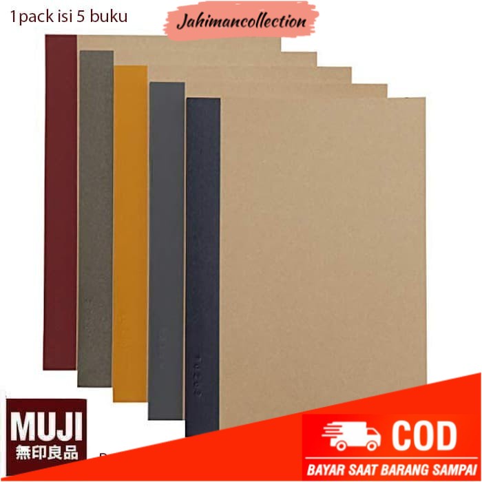 

✨ BISA COD ✨ MUJI Notebook / Note Book B5 line - Buku tulis bergaris - 5pcs