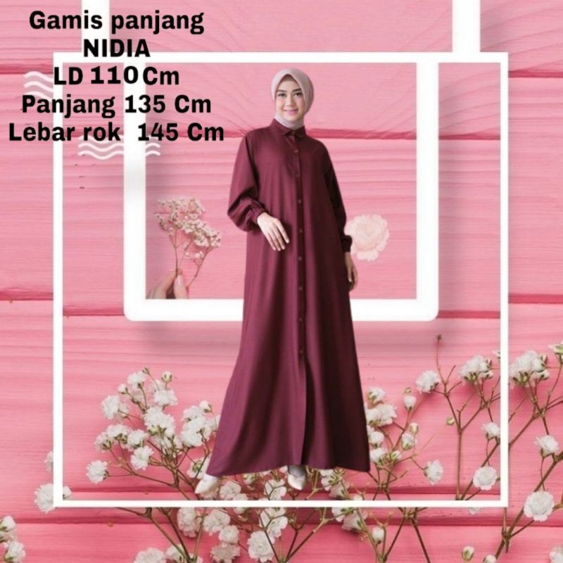 Baju Gamis wanita Dewasa Terbaru 2022 Full Kancing Kerah Kemeja Bahan Moscrepe Baju Muslimah Modern Dress Muslim Kekinian untuk Pengajian dan Kondangan