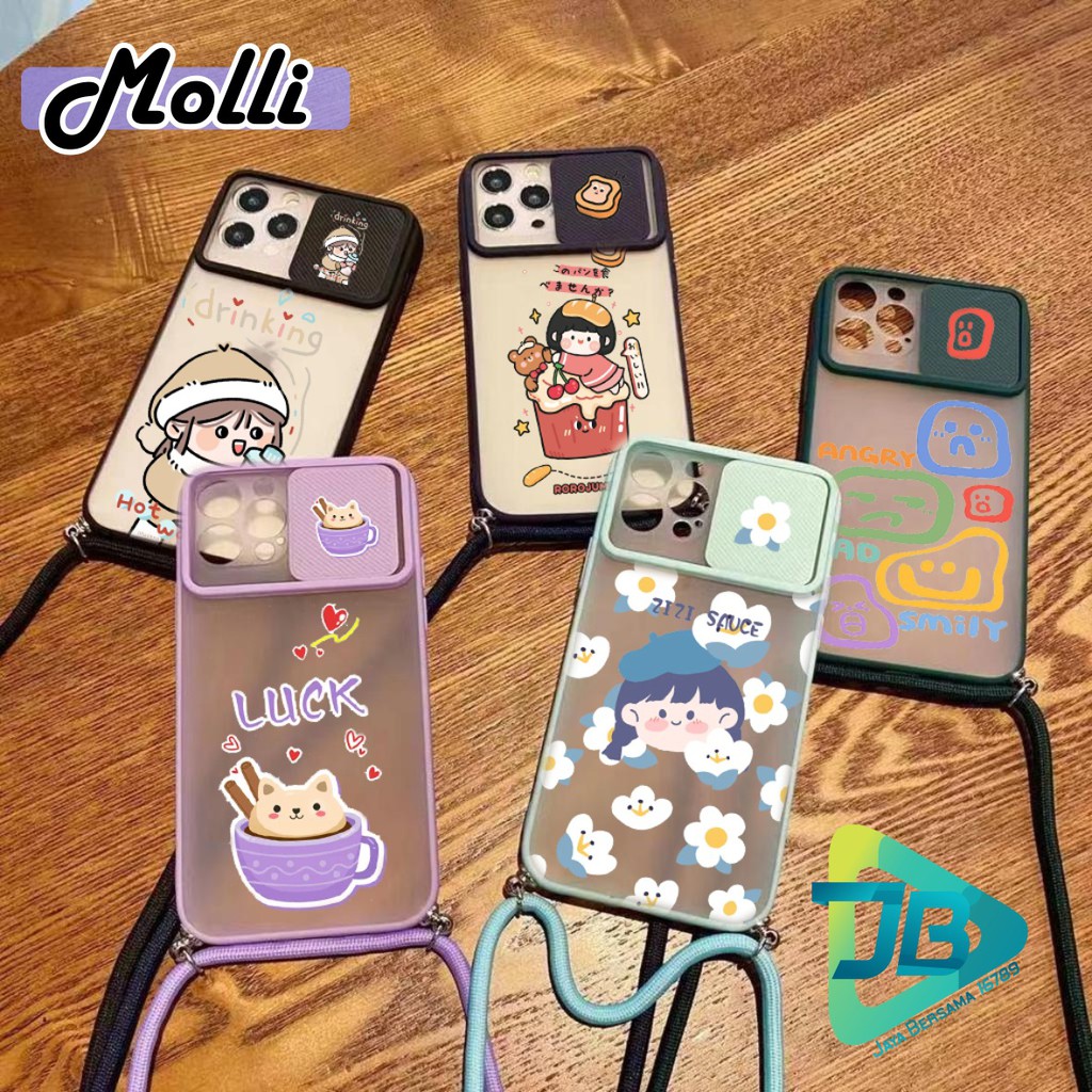 SOFTCASE SLINGCASE SLIDE PELINDUNG KAMERA MOLLI SAMSUNG OPPO VIVO REALME IPHONE XIAOMI JB4768
